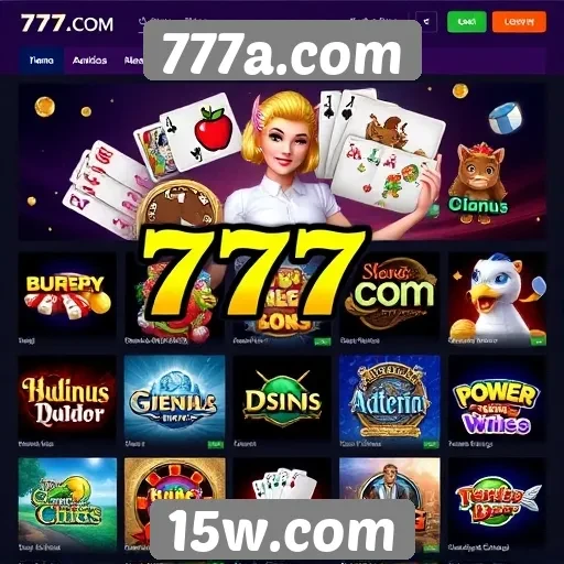 Diversidade de jogos disponíveis em 777a.com